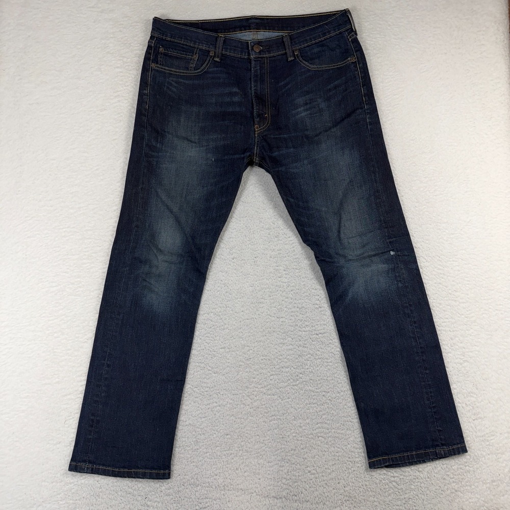 Levi's 513 Jeans Mens 36x30 Blue Denim Soft Stretch Dark Wash Straight Leg